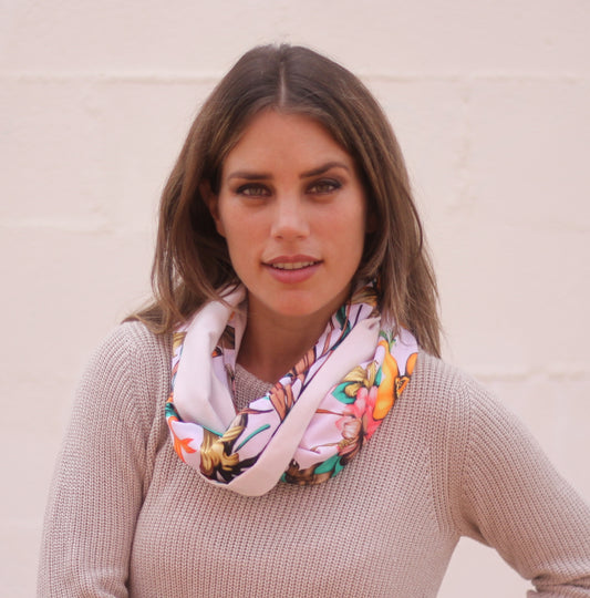 Fular Circular Reversible · Tropical / Rosa