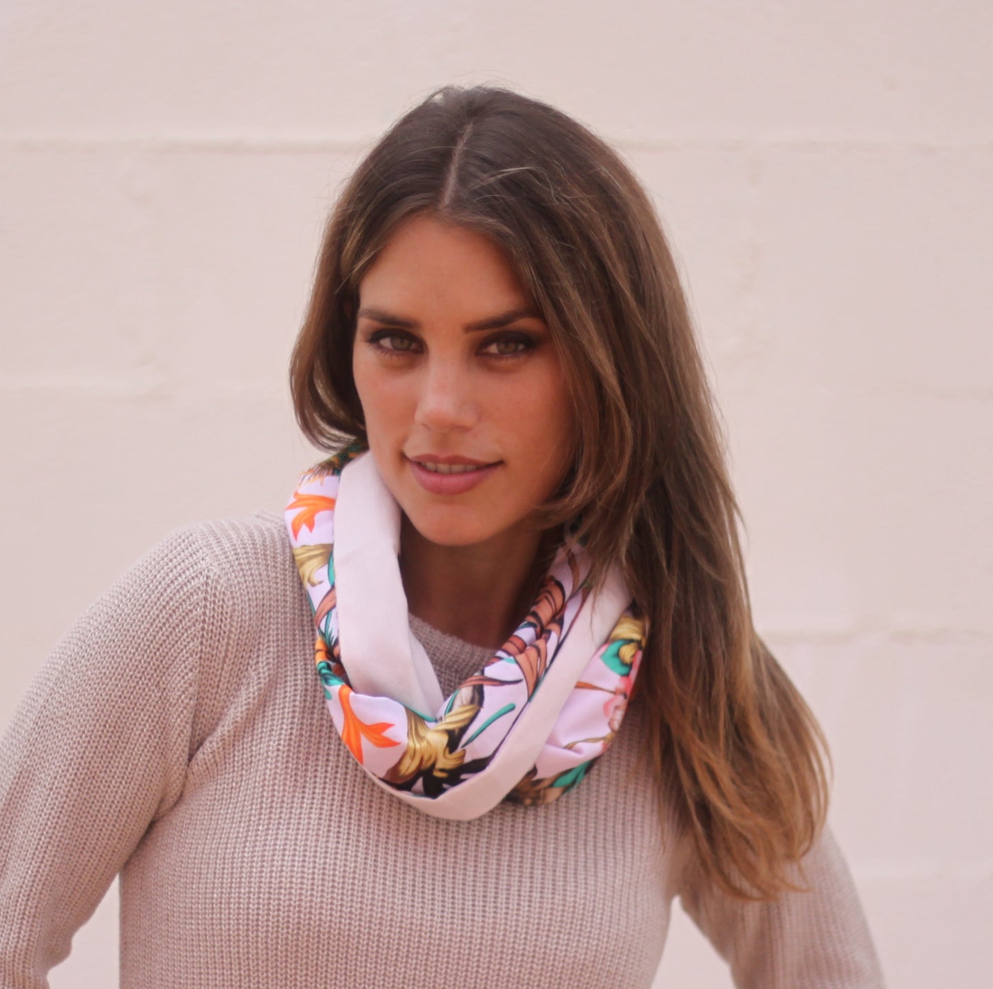 Fular Circular Reversible · Tropical / Rosa
