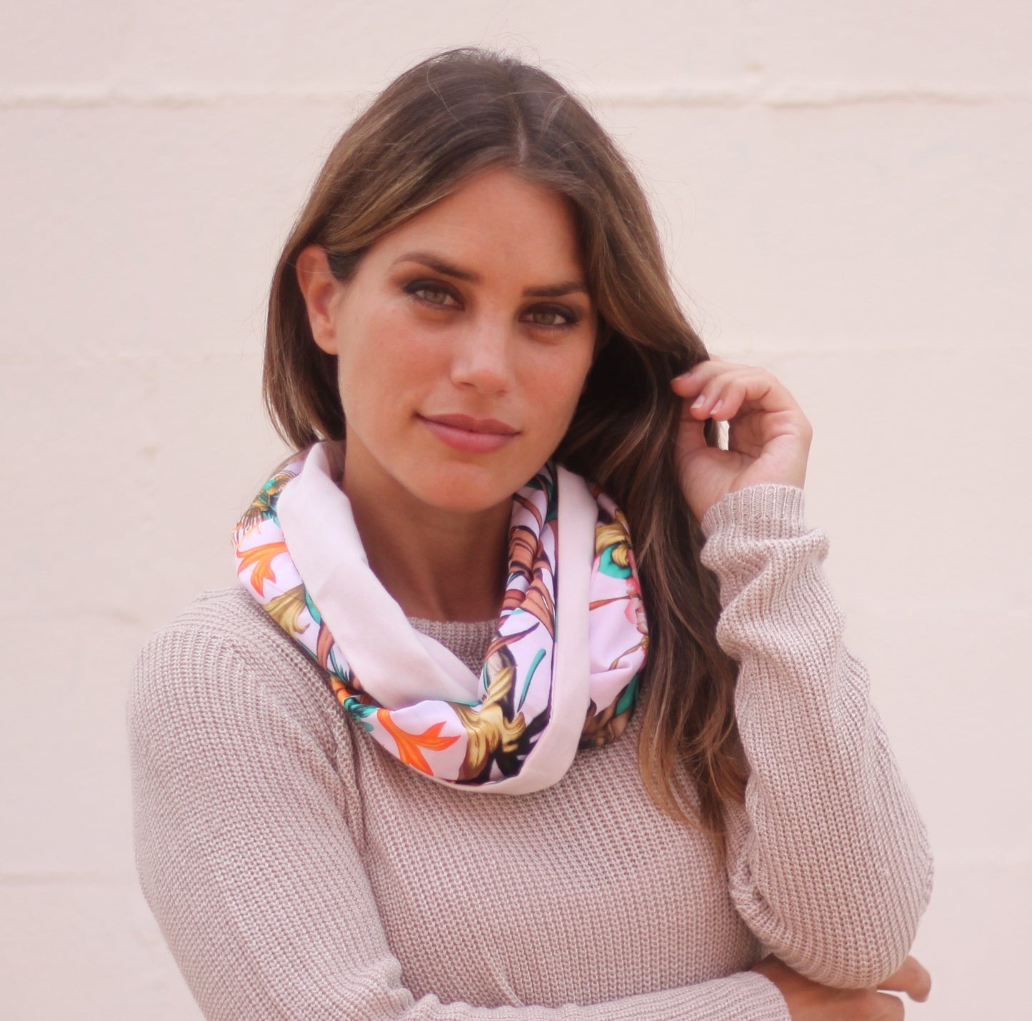 Fular Circular Reversible · Tropical / Rosa