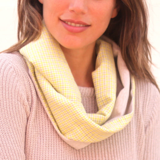 Fular Circular Reversible · Vichy Amarillo Beis