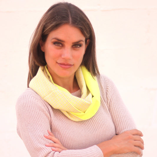 Fular Circular Reversible · Vichy Amarillo Neón
