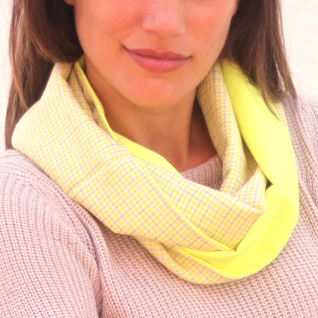 Fular Circular Reversible · Vichy Amarillo Neón