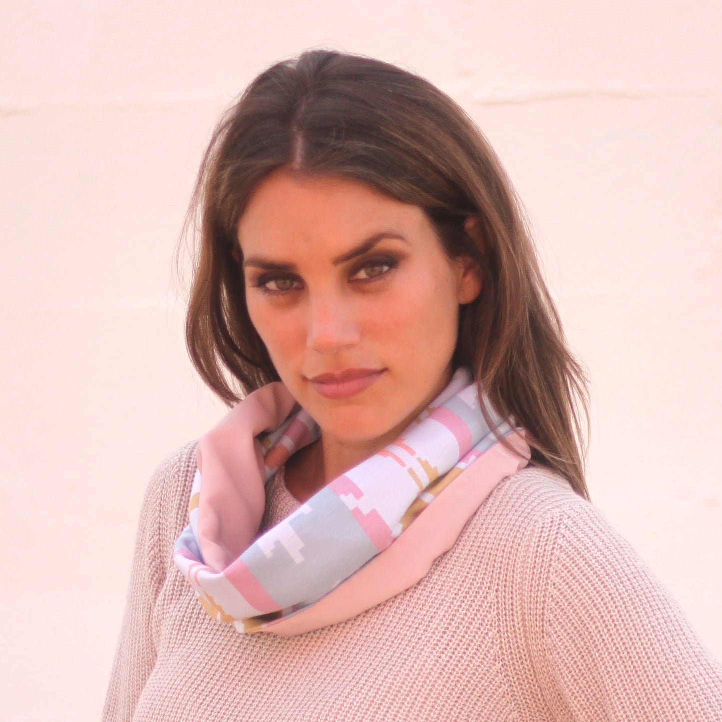 Fular Circular Reversible · IKAT / Nude