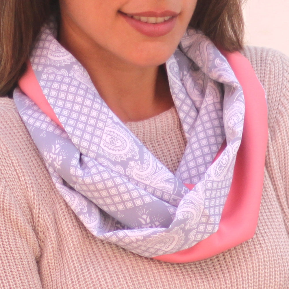 Fular Circular Reversible · Paisley / Rosa