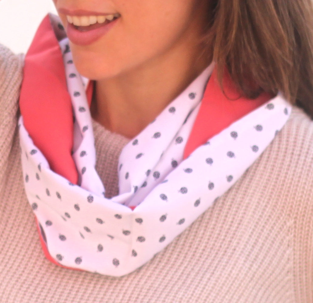 Fular Circular Reversible · Mariquitas / Rojo