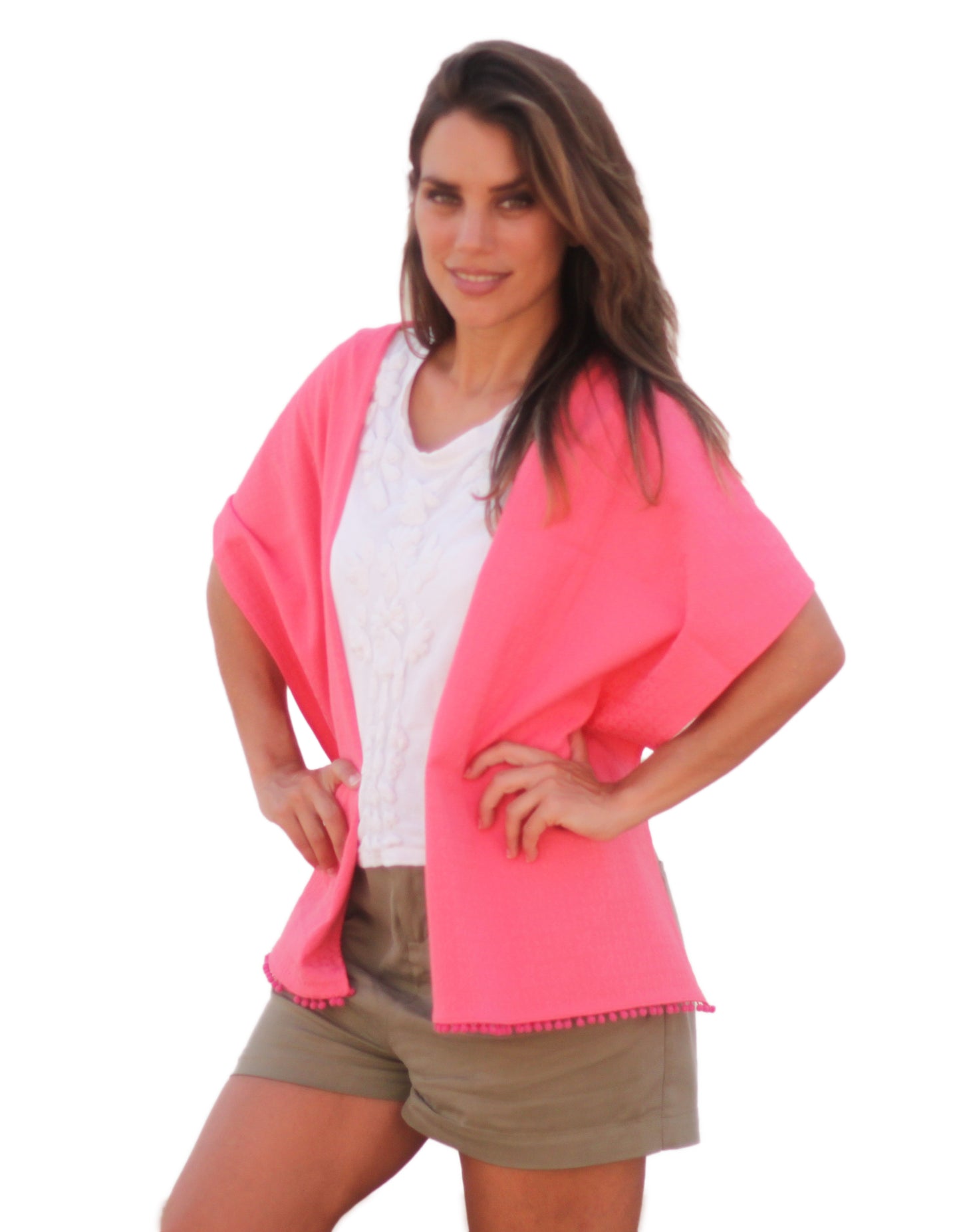 Fular con Madroños – Alegre, Artesanal y Hecho en Sevilla · Fucsia (42x175cm)