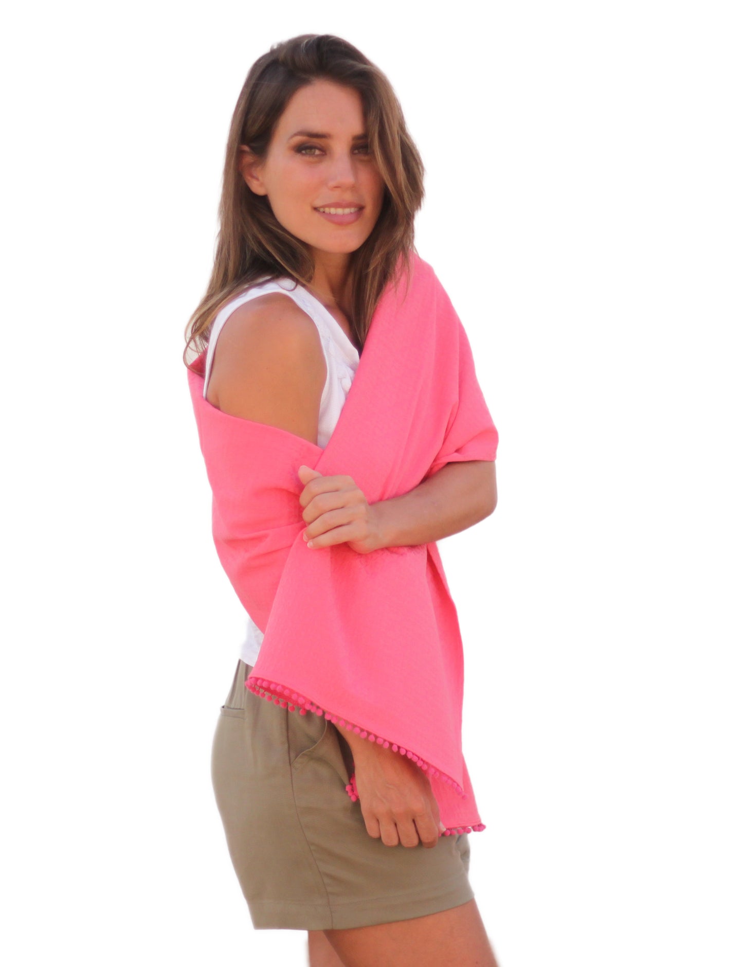 Fular con Madroños – Alegre, Artesanal y Hecho en Sevilla · Fucsia (42x175cm)