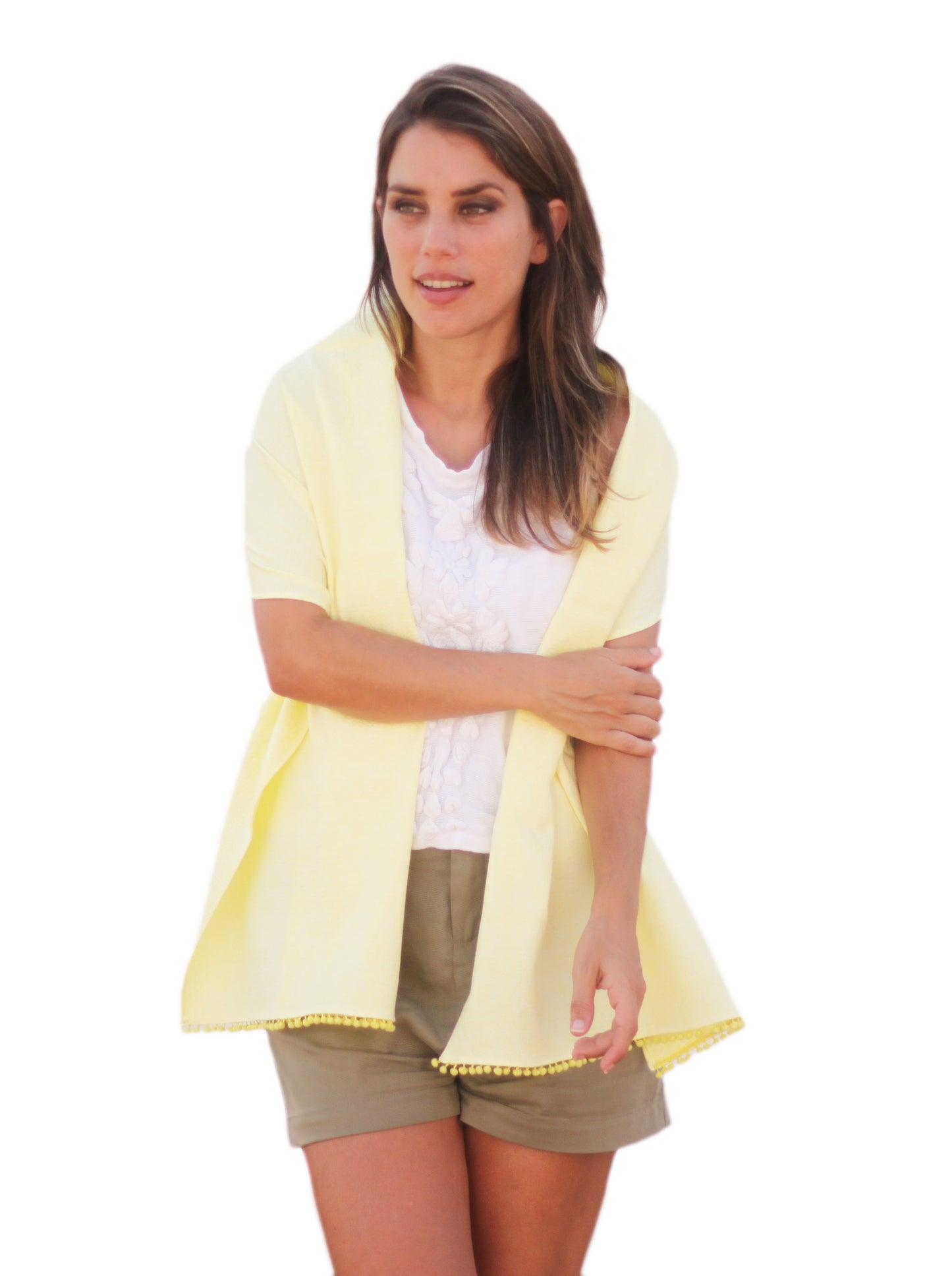 Fular con Madroños – Alegre, Artesanal y Hecho en Sevilla · Amarillo (42x175cm)