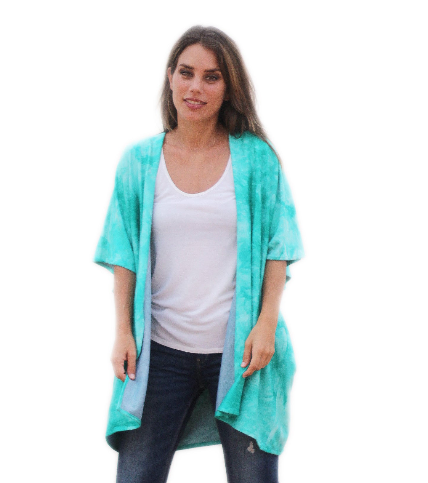 Camisola Larga · Batik Verde Agua