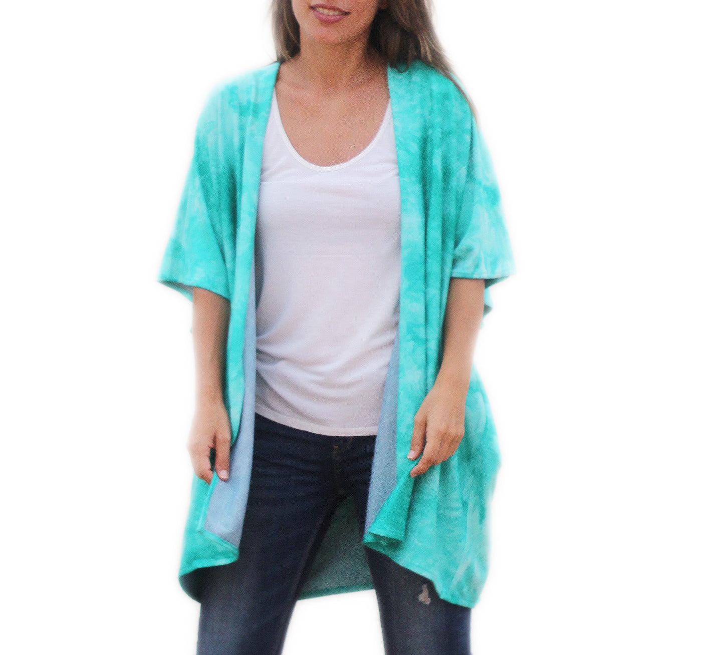Camisola Larga · Batik Verde Agua