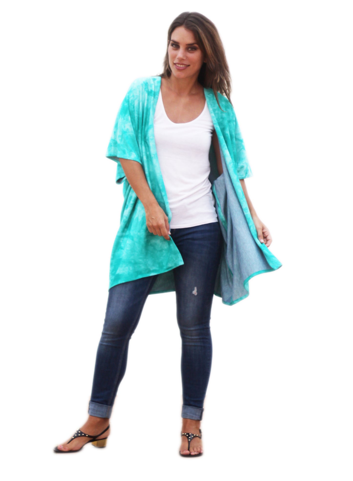 Camisola Larga · Batik Verde Agua
