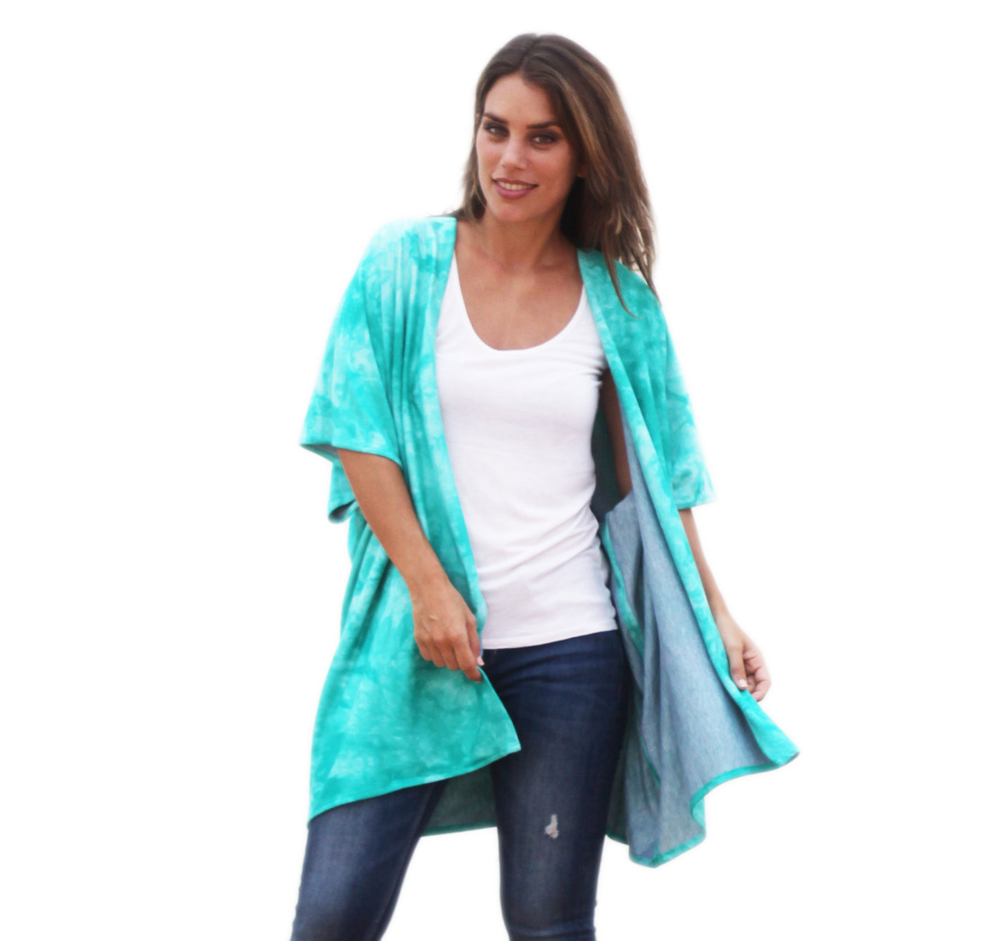 Camisola Larga · Batik Verde Agua
