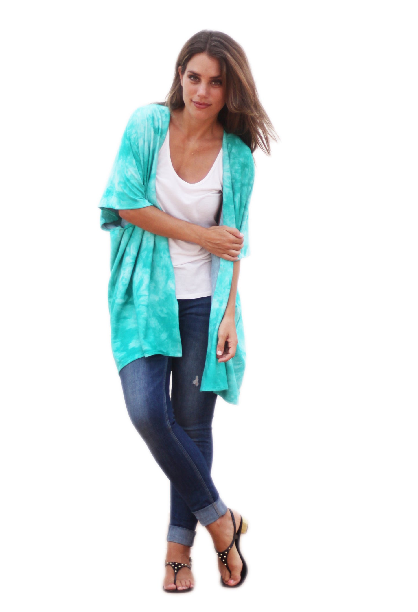 Camisola Larga · Batik Verde Agua