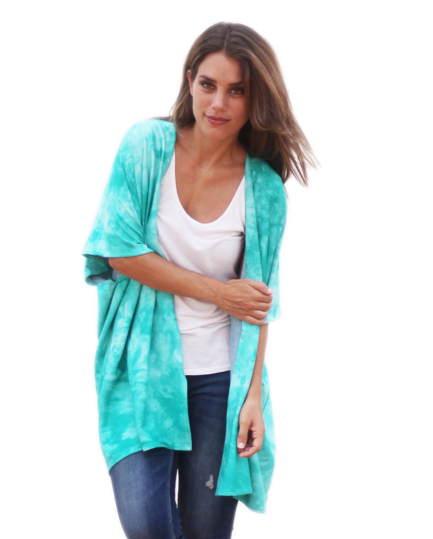 Camisola Larga · Batik Verde Agua