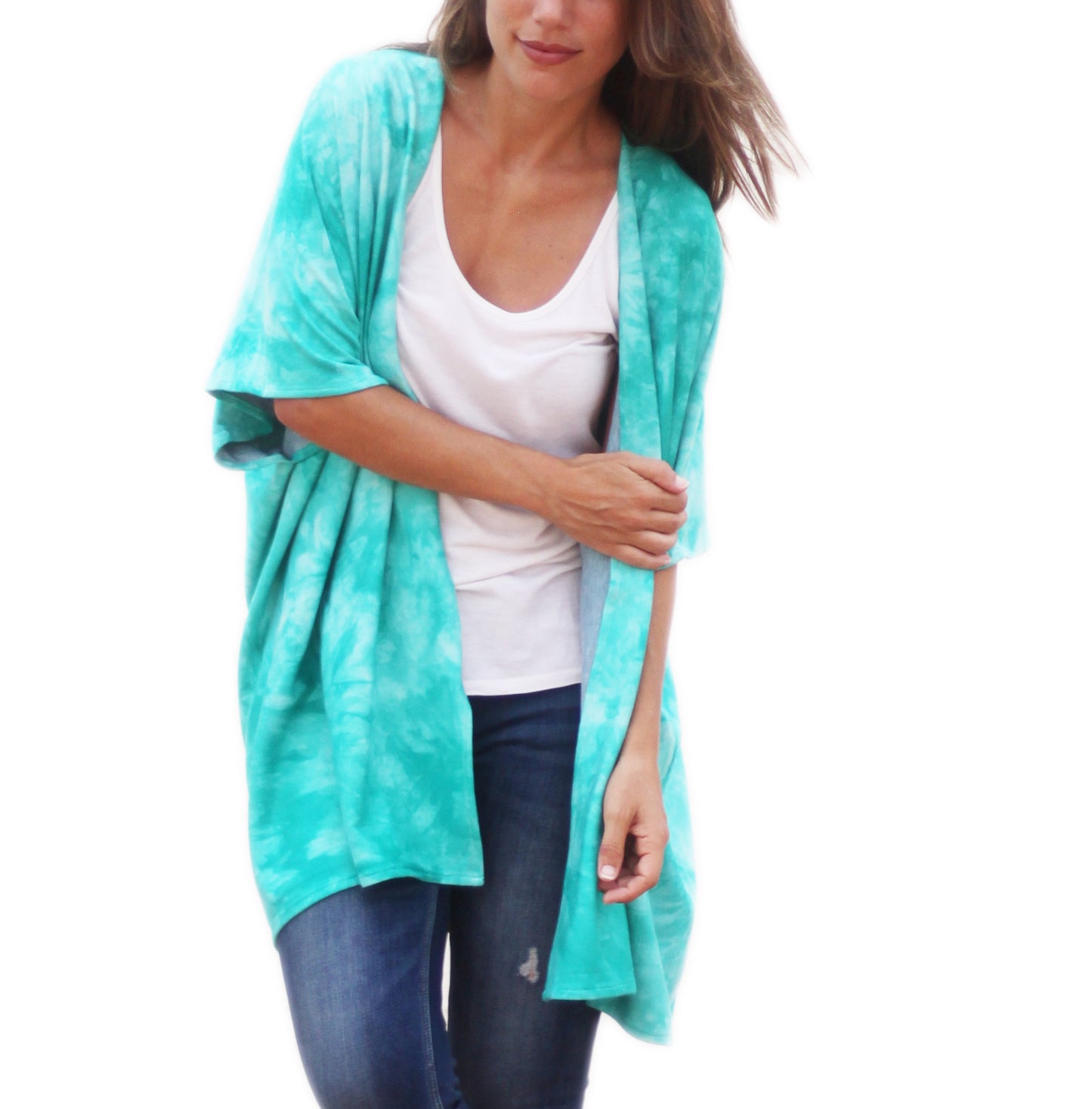 Camisola Larga · Batik Verde Agua