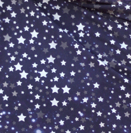 Bufanda Grande Reversible · Estrellas Revés Gris