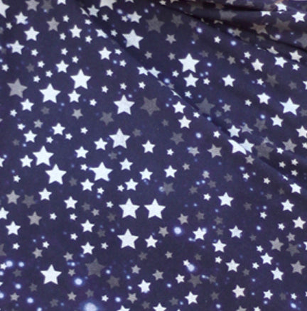 Bufanda Grande Reversible · Estrellas Revés Azul