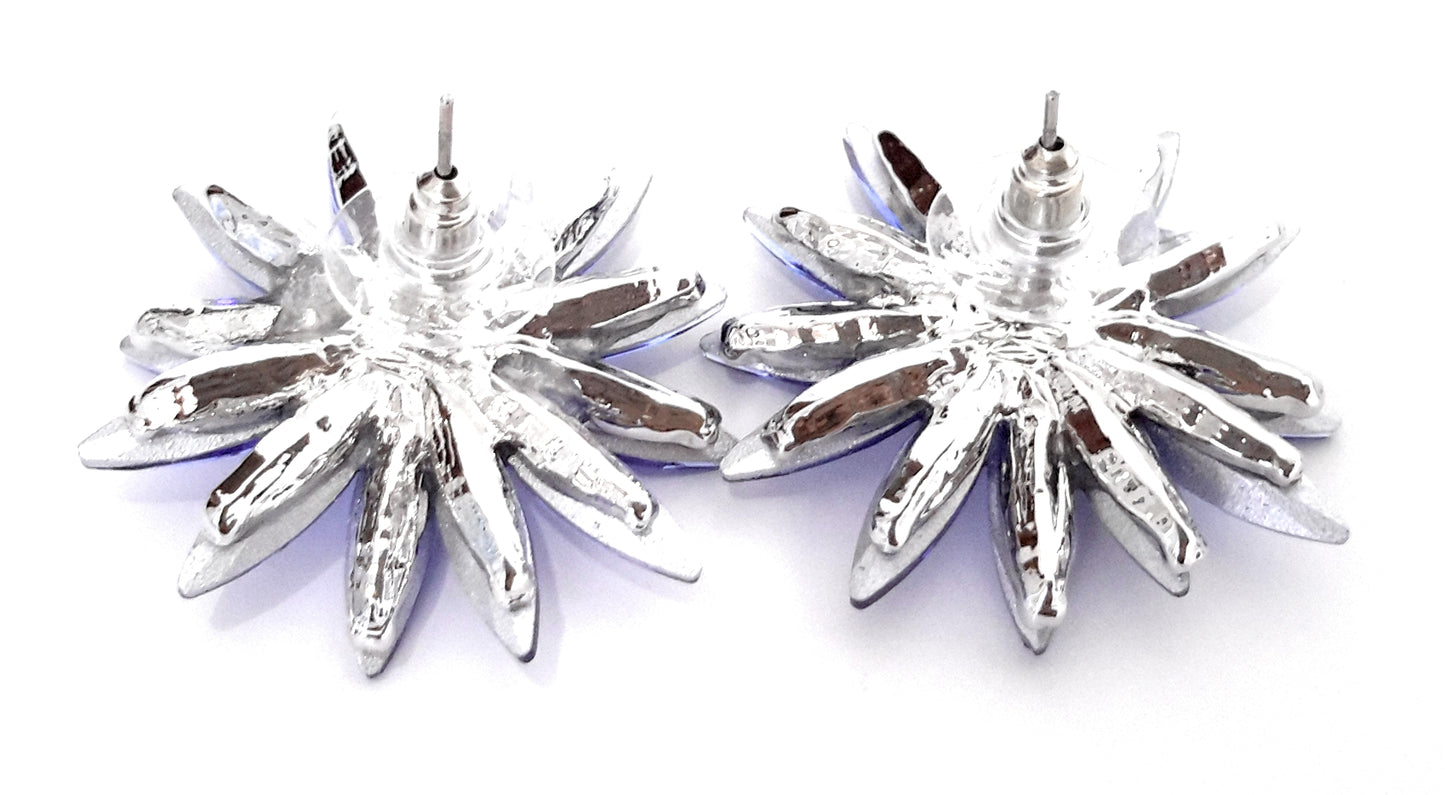 Pendientes Cristales Margarita · Negro, Plata