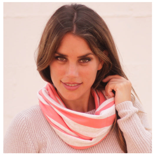 Fular Circular · Rayas Coral Beis