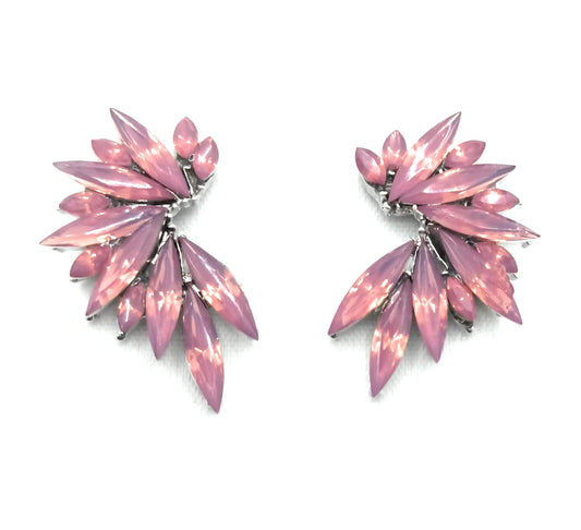 Pendientes Cristales Brillantes · Lavanda, Plata