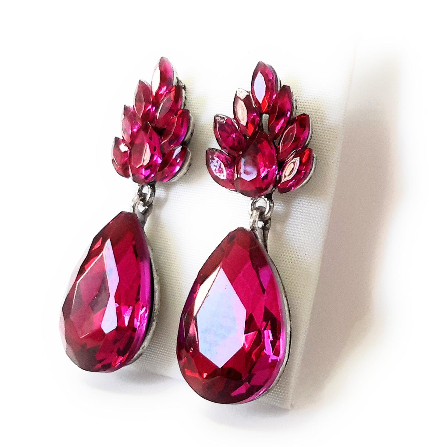 Pendientes Cristal Flor · Fucsia (última unidad!)
