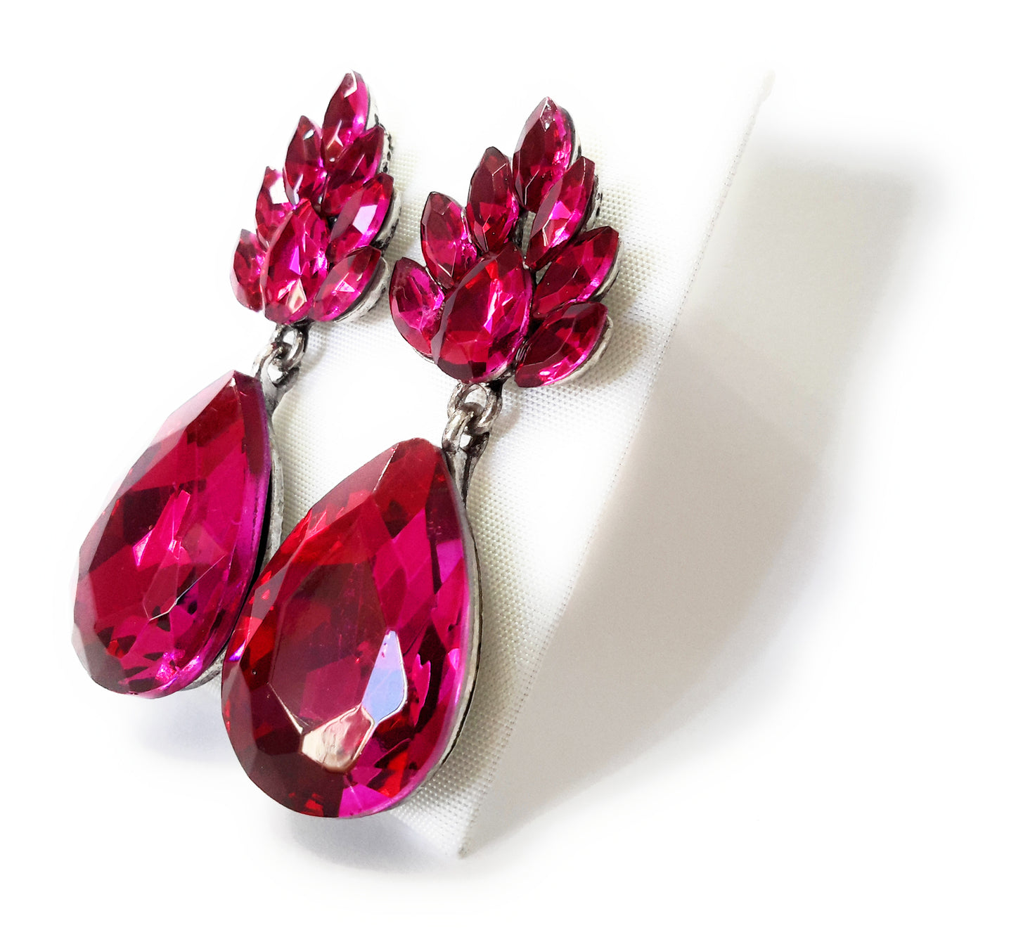 Pendientes Cristal Flor · Fucsia (última unidad!)