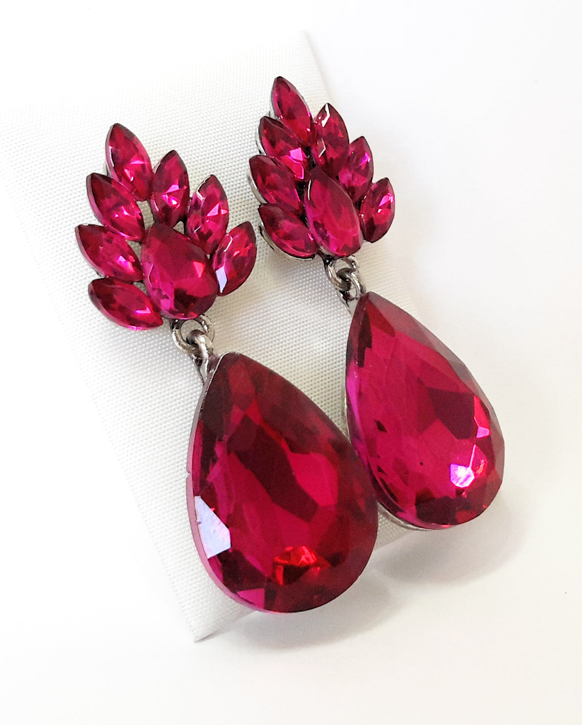 Pendientes Cristal Flor · Fucsia (última unidad!)