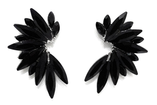 Pendientes Cristales Brillantes · Negro, Plata