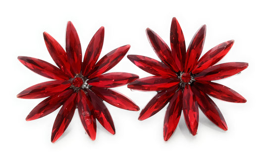 Pendientes Cristales Margarita · Rojo