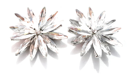 Pendientes Cristales Margarita · Blanco, Plata