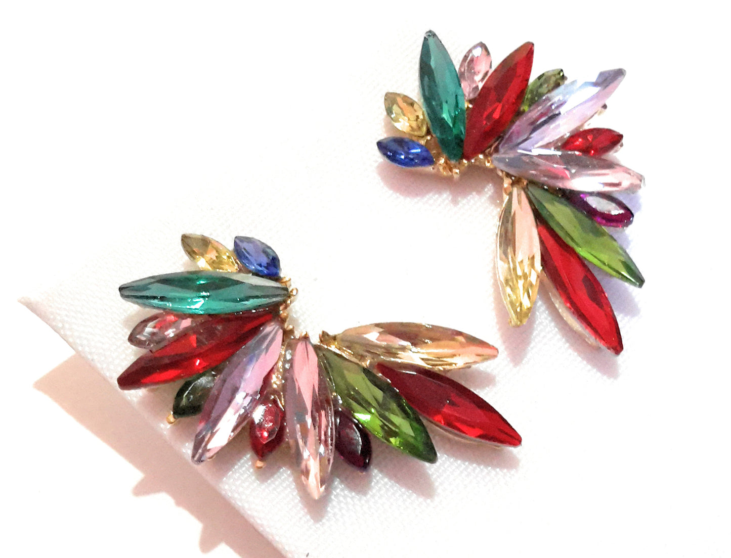 Pendientes Cristales Brillantes · Multicolor, Oro