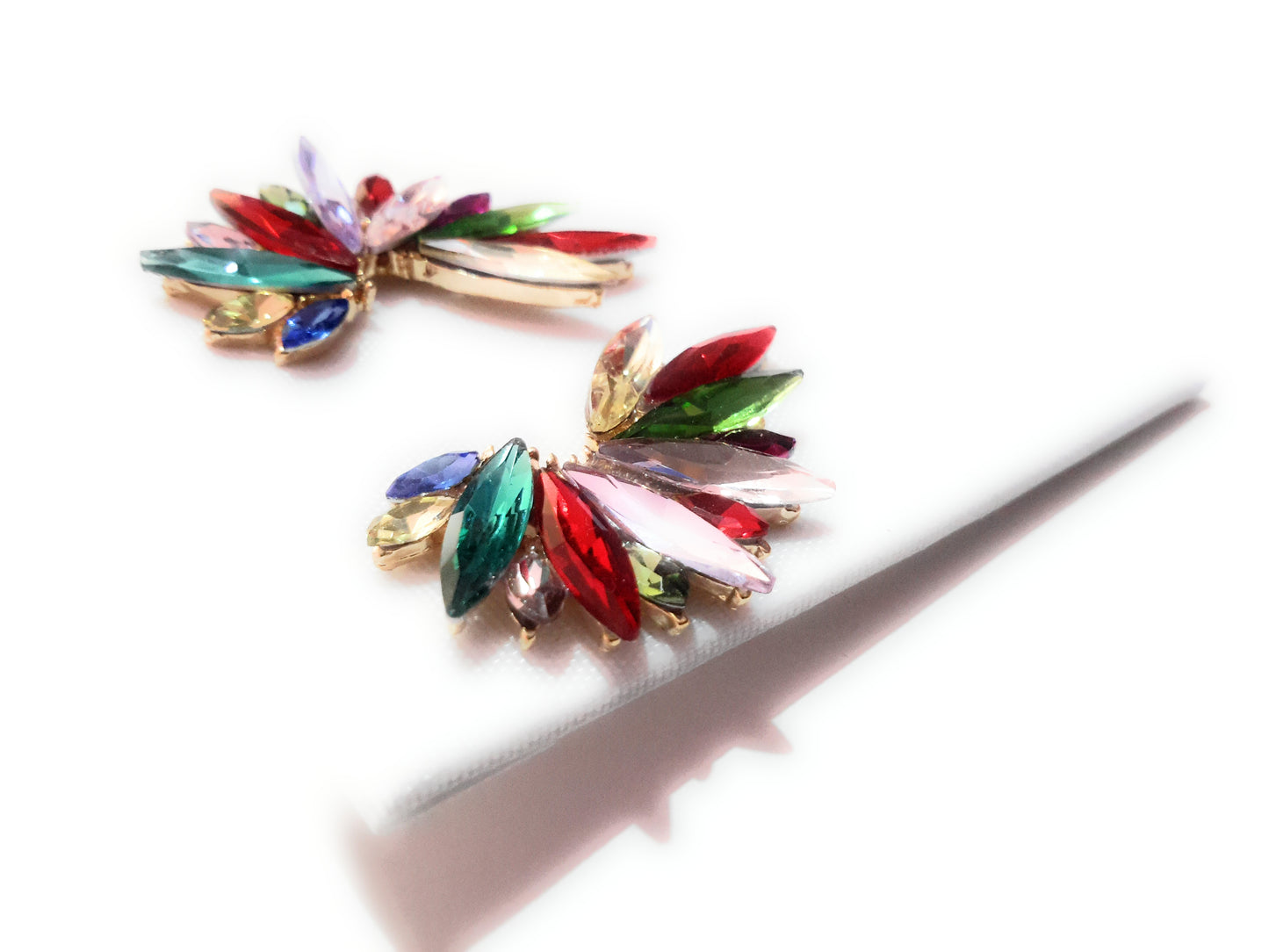 Pendientes Cristales Brillantes · Multicolor, Oro