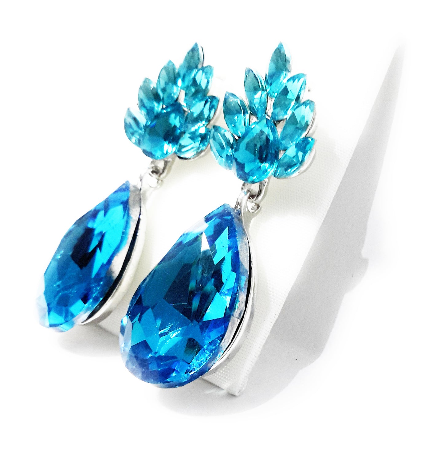 Pendientes Cristal Flor · Azul Claro (última unidad!)