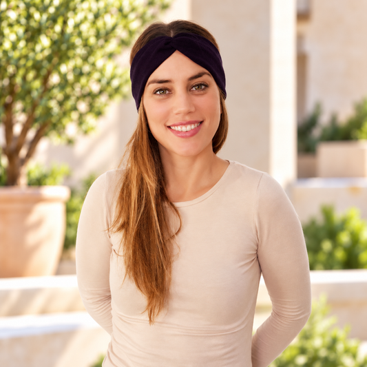 Elastisches Haarband mit Knoten · Brombeere