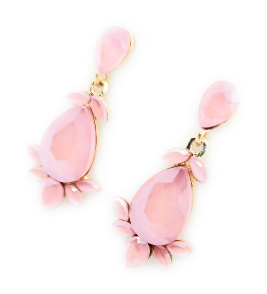 Pendientes Cristal Color · Rosa Claro