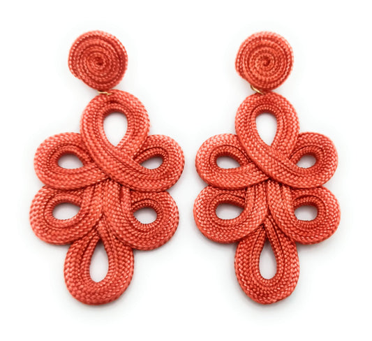 Pendientes largos y ligeros de flamenca · Naranja