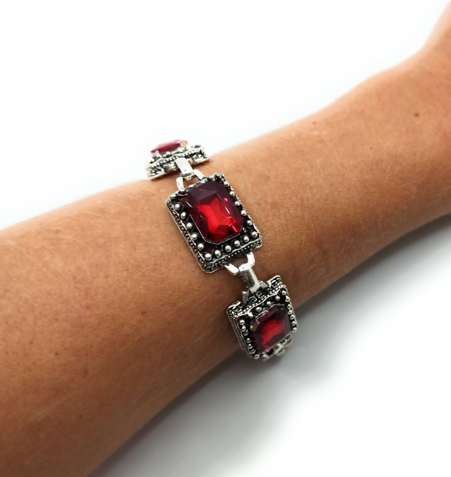 Pulsera Cristales · Rojo