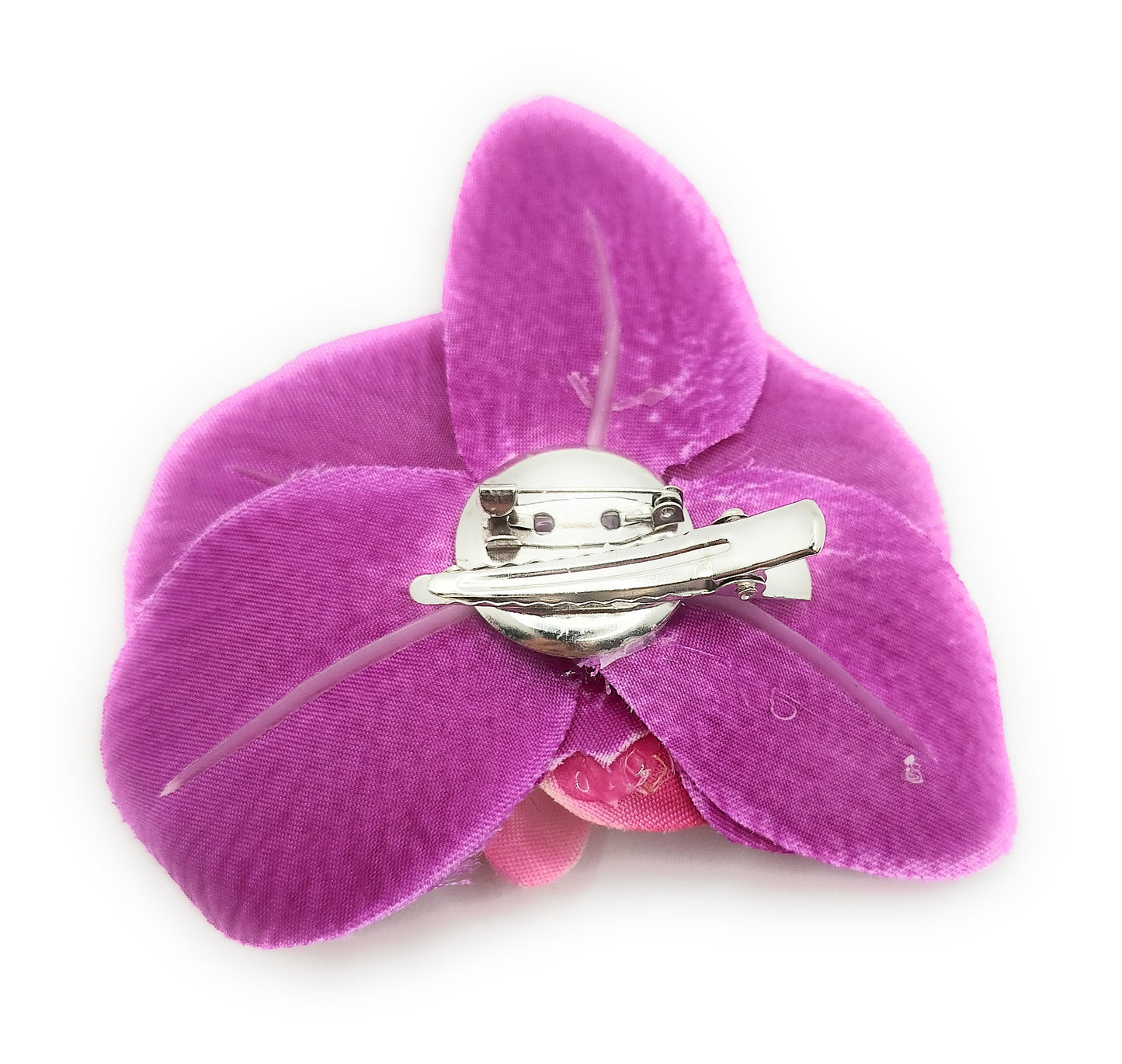 Broche Clip Flamenco Floral · Orquídea Violeta Fucsia (Talla M)