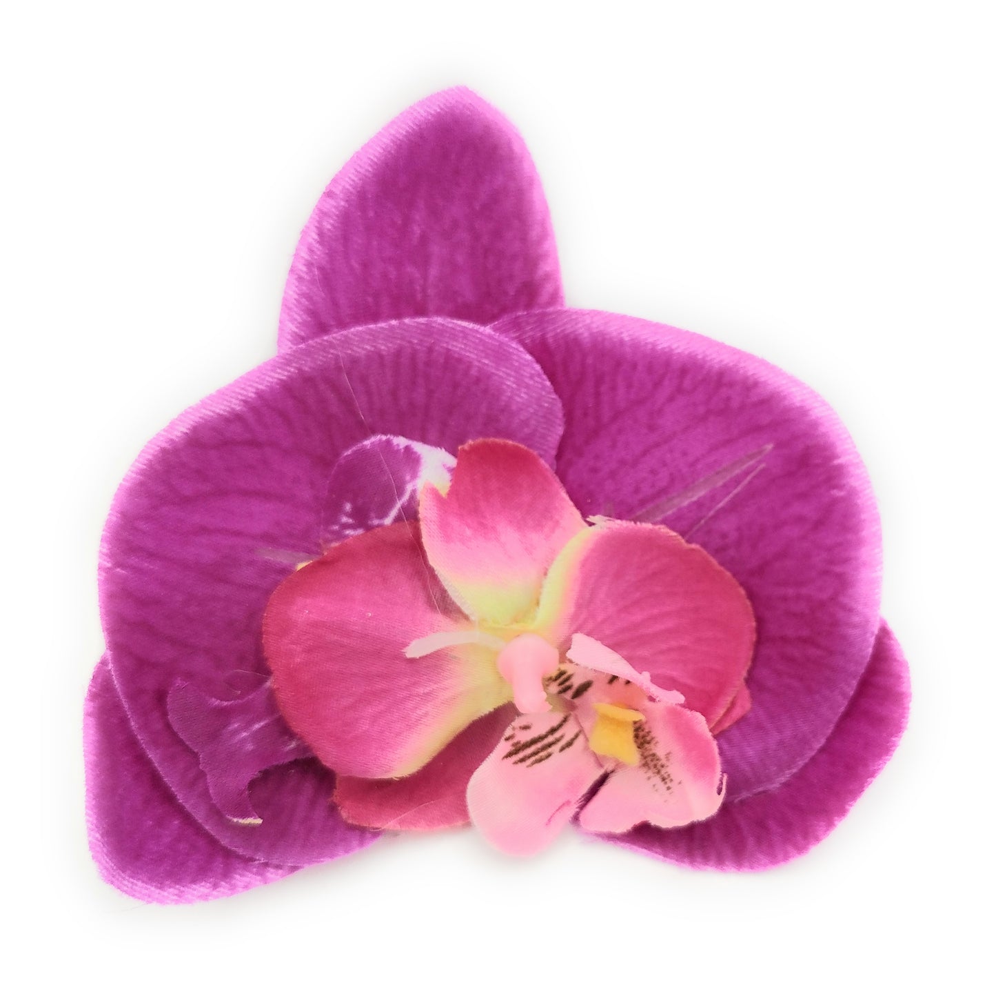 Broche Clip Flamenco Floral · Orquídea Violeta Fucsia (Talla M)