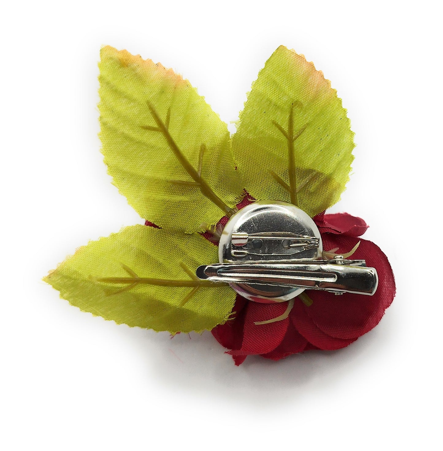 Broche Clip Flamenco Floral · Flores Burdeos