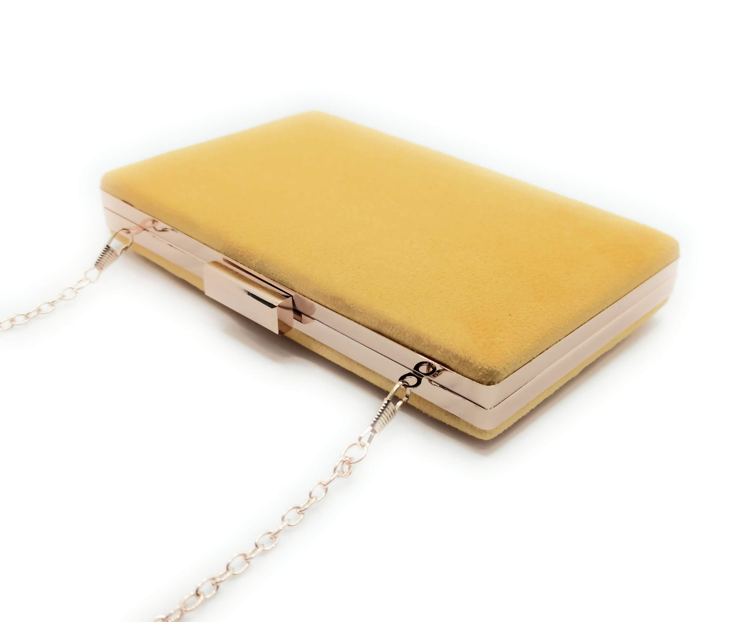 Cartera De Mano Bolso Fiesta Rectangular · Ante Morado, Oro