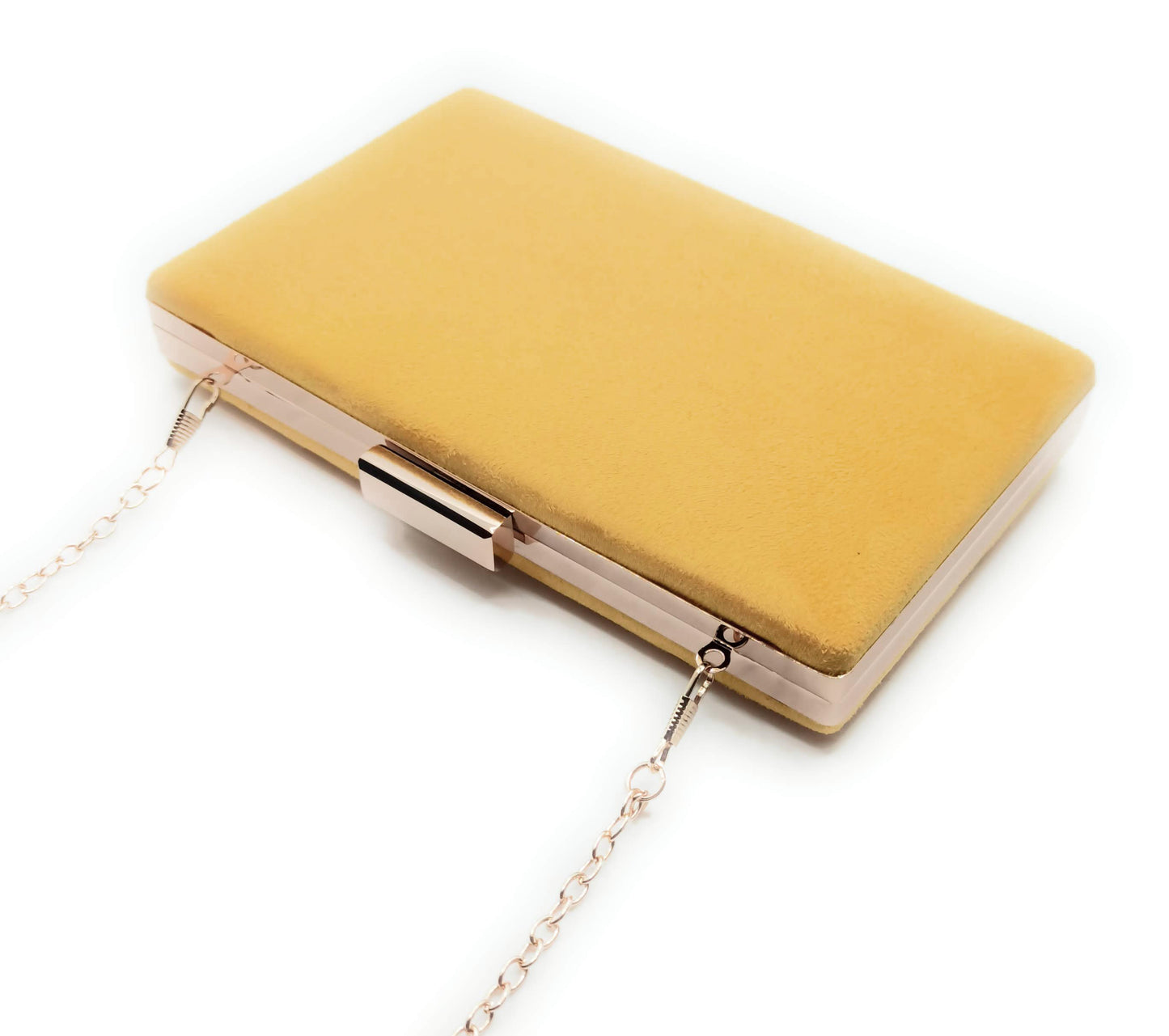 Cartera De Mano Bolso Fiesta Rectangular · Ante Morado, Oro