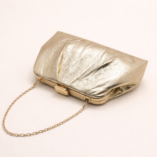 Bolso de Fiesta Grande Dorado con Dos Cadenas – Elegancia y Versatilidad · Oro (Edición limitada)