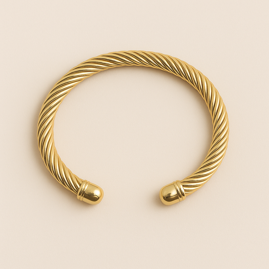 Brazalete Dorado Estilo Cuerda Náutica · Elegancia Atemporal