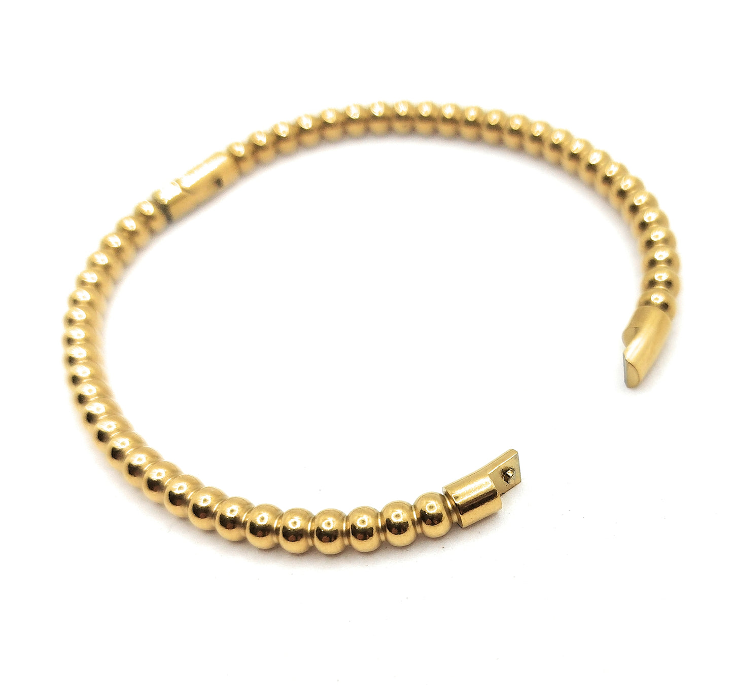 Brazalete Dorado Texturizado · “Pebble Dots” Oro Brillo