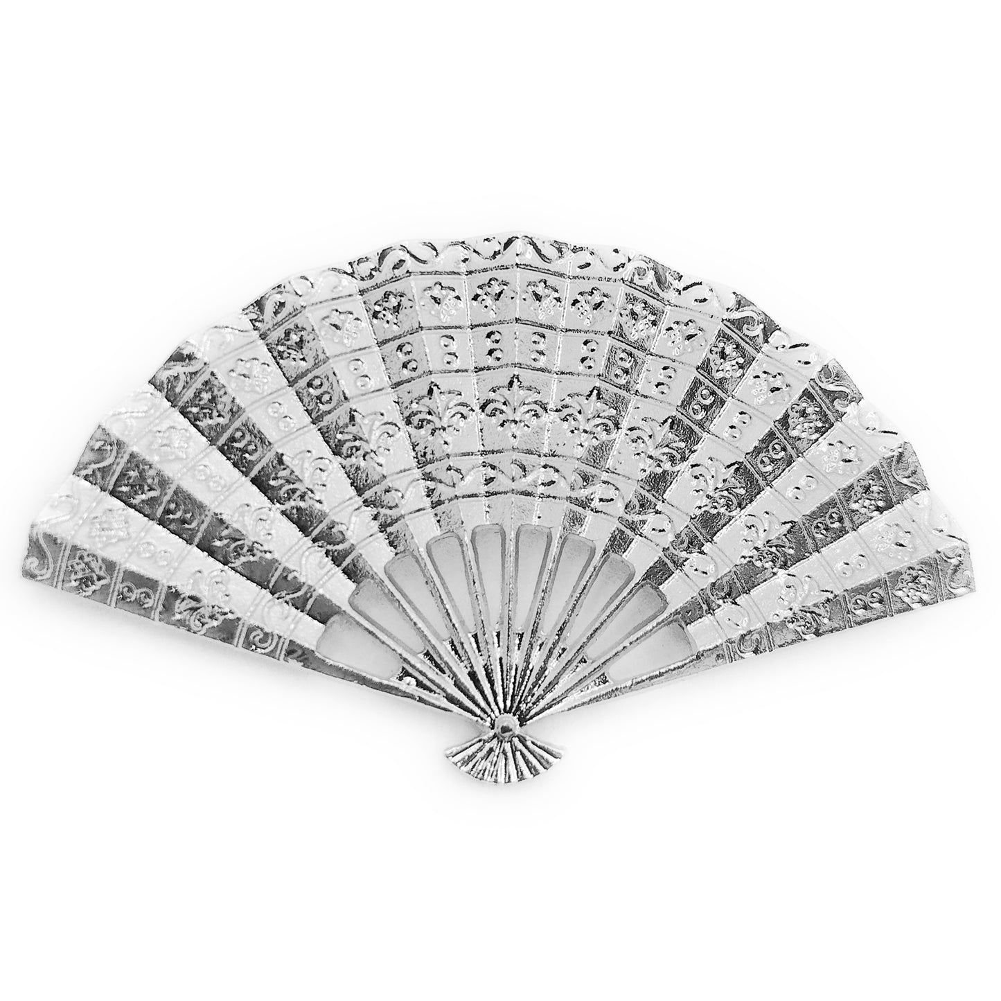 Broche Abanico Flamenco Plateado · Abanico Plata Brillo (Talla M)