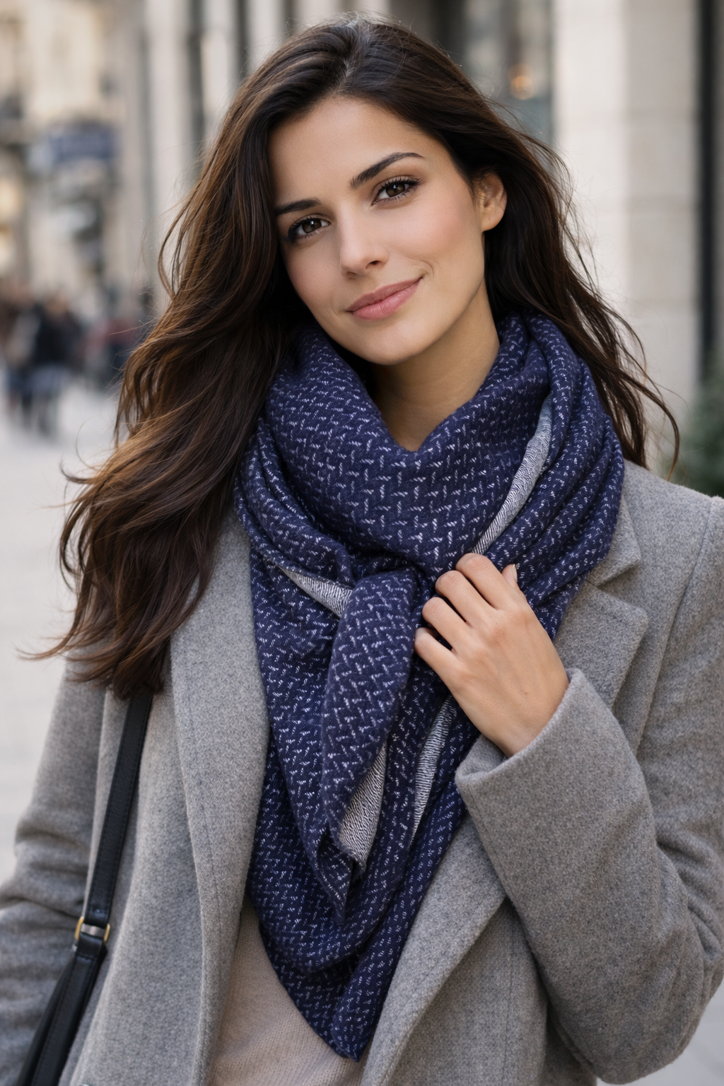 Bufanda Triangular Grande XXL Mujer · Espiga Azul (últimas unidades!)