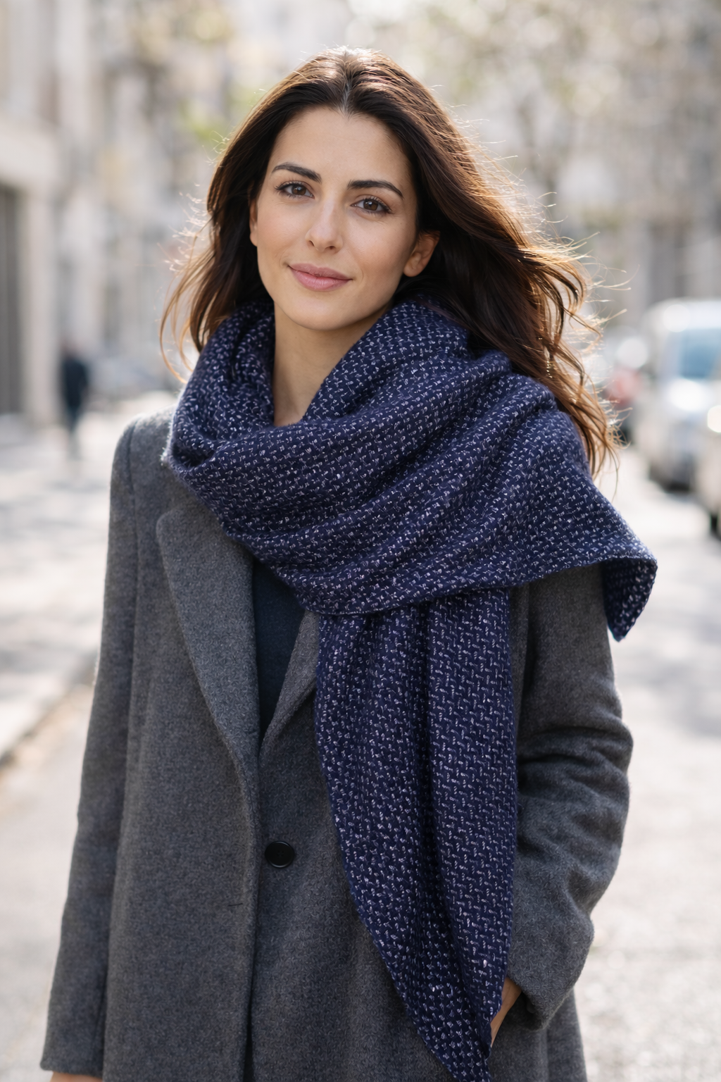 Bufanda Triangular Grande XXL Mujer · Espiga Azul (últimas unidades!)