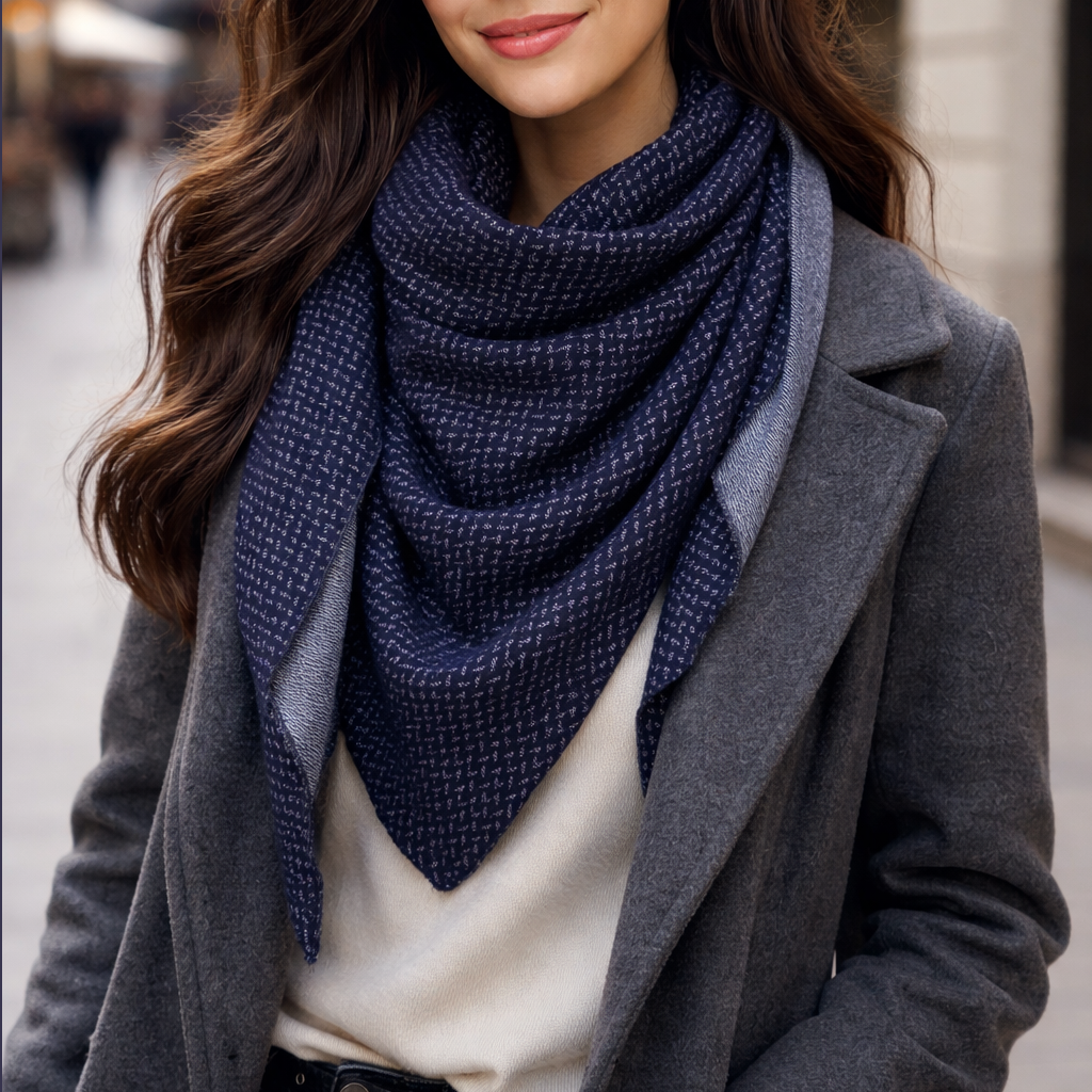 Bufanda Triangular Grande XXL Mujer · Espiga Azul (últimas unidades!)