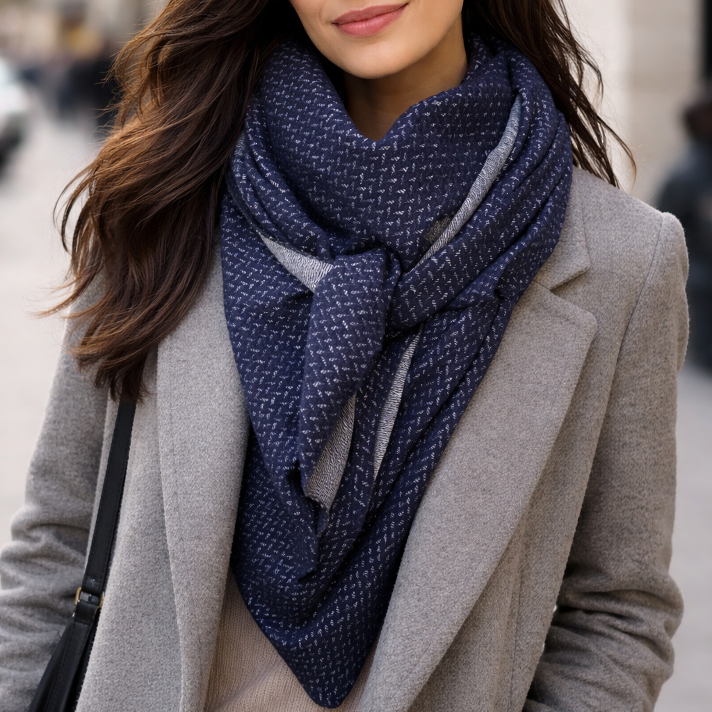 Bufanda Triangular Grande XXL Mujer · Espiga Azul (últimas unidades!)